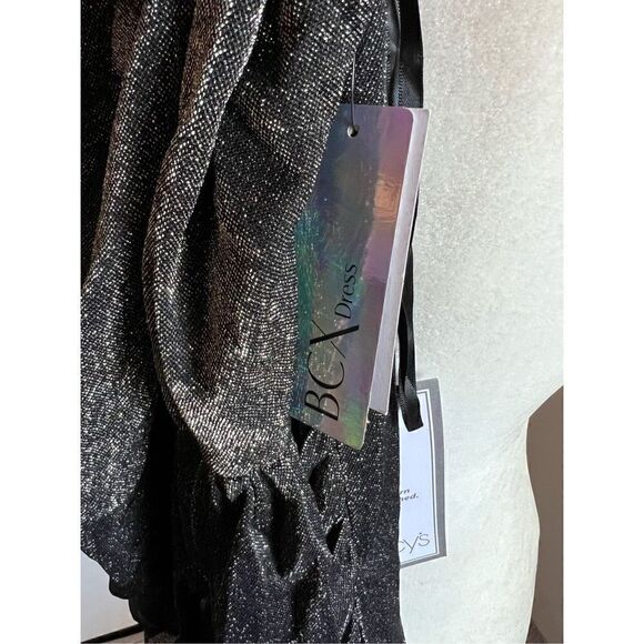 BCX Junior’s Silver Drape-front Sleeveless Mini Dress. (Med) - Picture 6 of 7